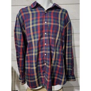 Club Room Men's XL Red Green Blue Yellow Flannel Long Sleeve Shirt
